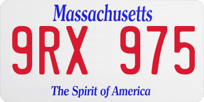 MA license plate 9RX975