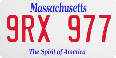 MA license plate 9RX977
