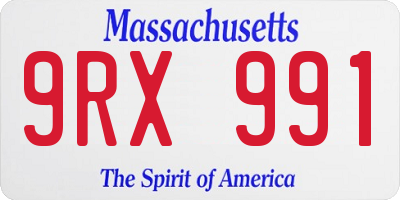 MA license plate 9RX991