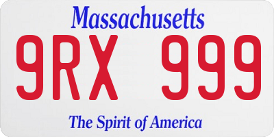 MA license plate 9RX999