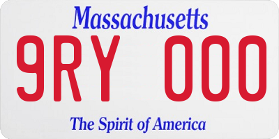MA license plate 9RY000