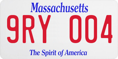 MA license plate 9RY004