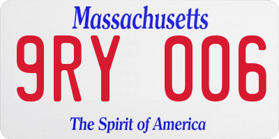 MA license plate 9RY006