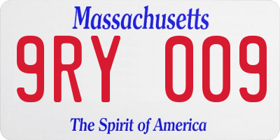 MA license plate 9RY009