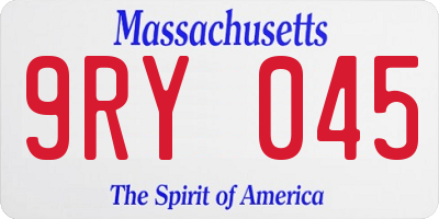 MA license plate 9RY045