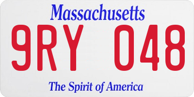 MA license plate 9RY048