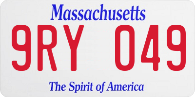 MA license plate 9RY049