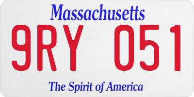MA license plate 9RY051