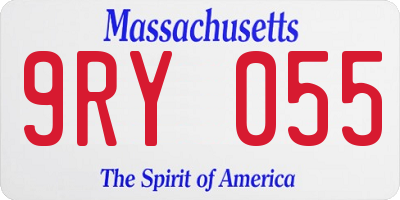 MA license plate 9RY055