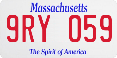 MA license plate 9RY059