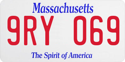 MA license plate 9RY069