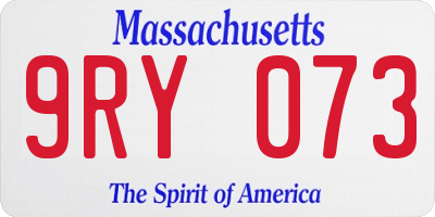 MA license plate 9RY073