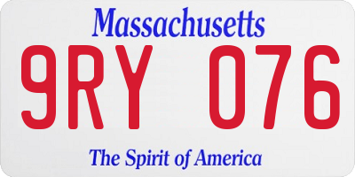 MA license plate 9RY076
