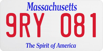 MA license plate 9RY081