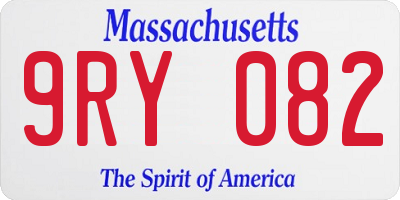MA license plate 9RY082