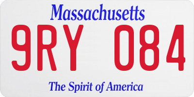 MA license plate 9RY084