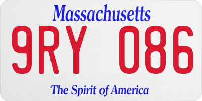 MA license plate 9RY086
