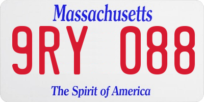 MA license plate 9RY088