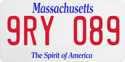 MA license plate 9RY089
