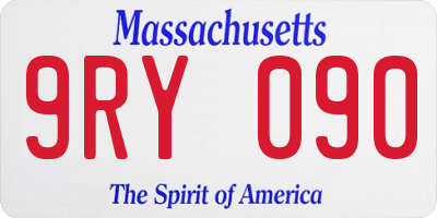 MA license plate 9RY090