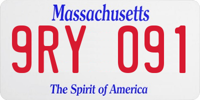 MA license plate 9RY091