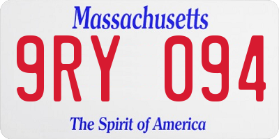 MA license plate 9RY094