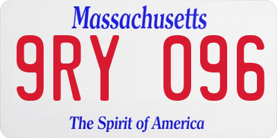 MA license plate 9RY096