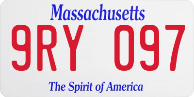 MA license plate 9RY097