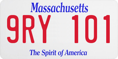 MA license plate 9RY101