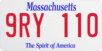 MA license plate 9RY110