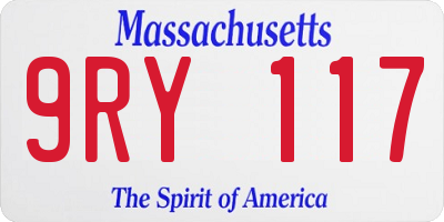 MA license plate 9RY117