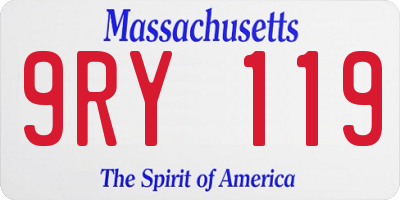 MA license plate 9RY119