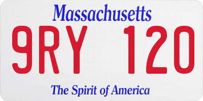 MA license plate 9RY120