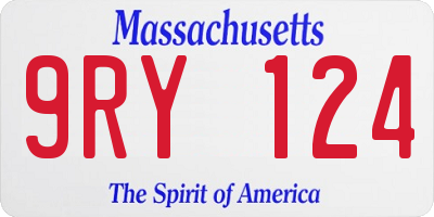 MA license plate 9RY124