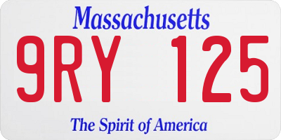 MA license plate 9RY125