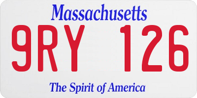 MA license plate 9RY126