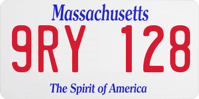 MA license plate 9RY128
