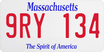 MA license plate 9RY134
