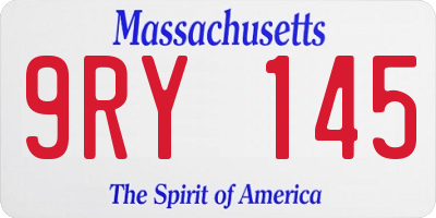 MA license plate 9RY145