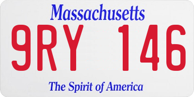 MA license plate 9RY146