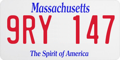 MA license plate 9RY147