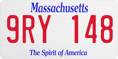 MA license plate 9RY148