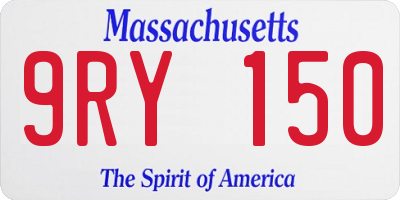 MA license plate 9RY150