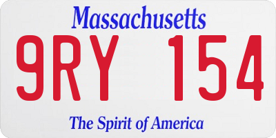 MA license plate 9RY154