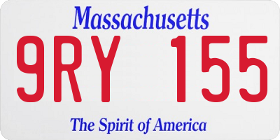 MA license plate 9RY155