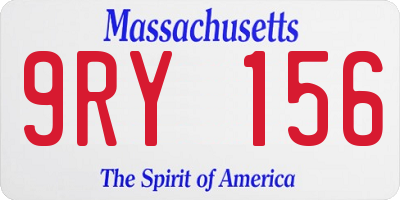 MA license plate 9RY156
