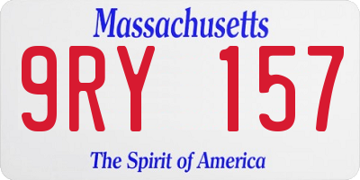 MA license plate 9RY157