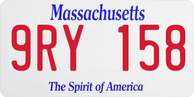 MA license plate 9RY158