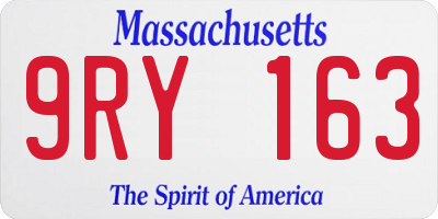 MA license plate 9RY163