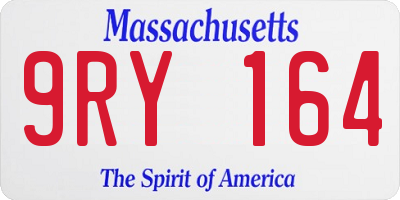 MA license plate 9RY164